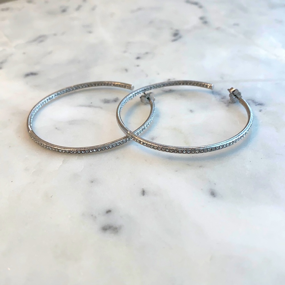 Nadri Pave Hoop Earrings
